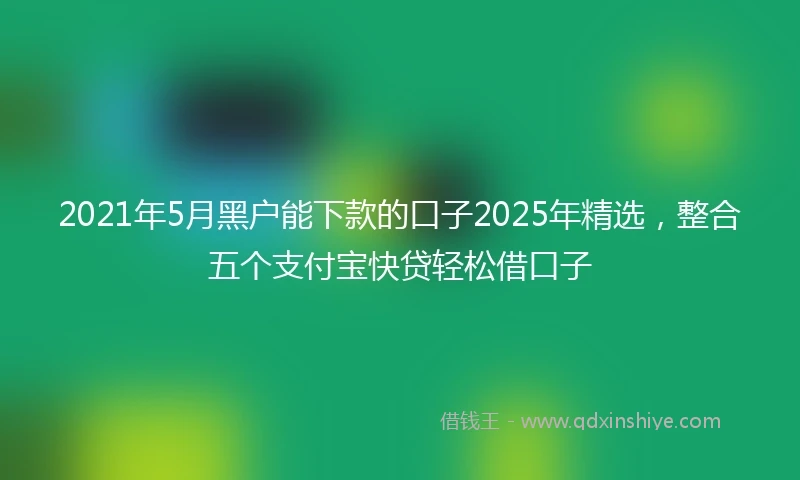 2021年5月黑户能下款的口子2025年精选，整合五个支付宝快贷轻松借口子