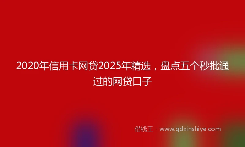 2020年信用卡网贷2025年精选，盘点五个秒批通过的网贷口子