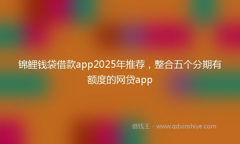锦鲤钱袋借款app2025年推荐，整合五个分期有额度的网贷app
