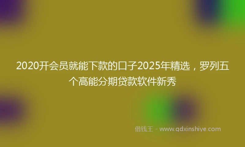 2020开会员就能下款的口子2025年精选，罗列五个高能分期贷款软件新秀