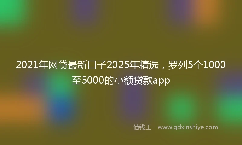 2021年网贷最新口子2025年精选，罗列5个1000至5000的小额贷款app