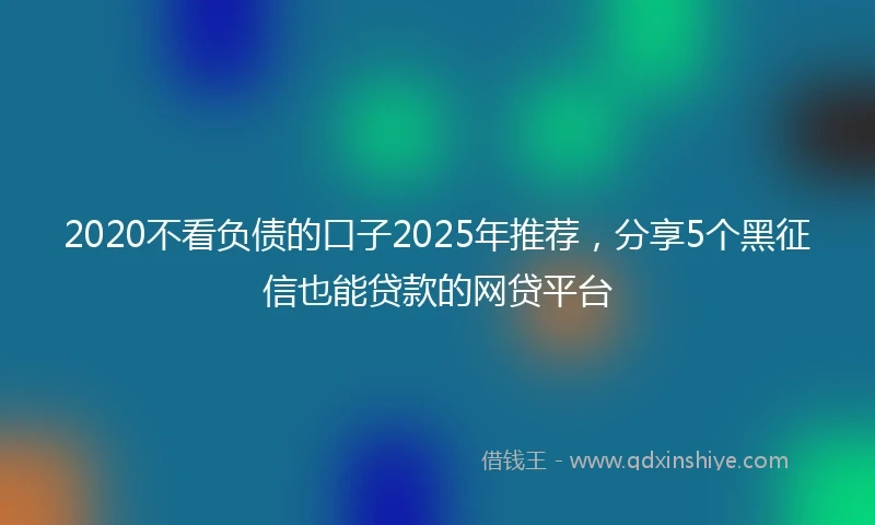 2020不看负债的口子2025年推荐，分享5个黑征信也能贷款的网贷平台