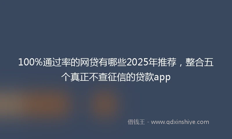 100%通过率的网贷有哪些2025年推荐，整合五个真正不查征信的贷款app