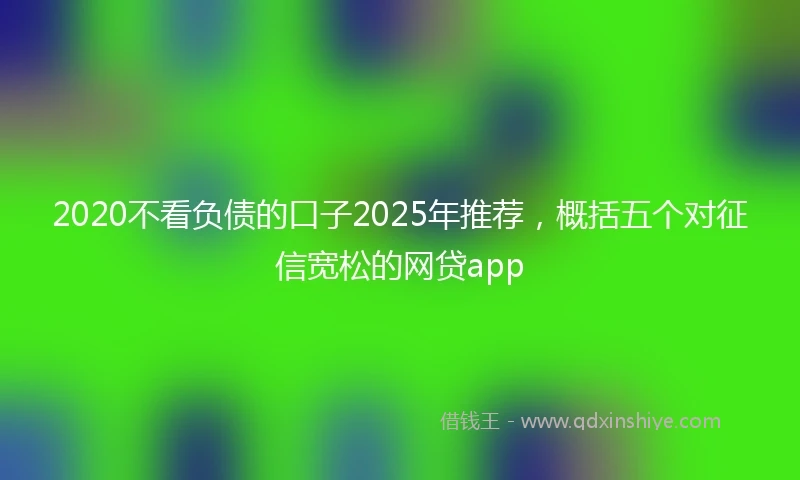 2020不看负债的口子2025年推荐，概括五个对征信宽松的网贷app