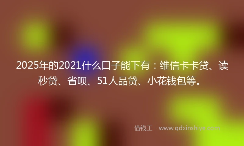 2025年的2021什么口子能下有：维信卡卡贷、读秒贷、省呗、51人品贷、小花钱包等。