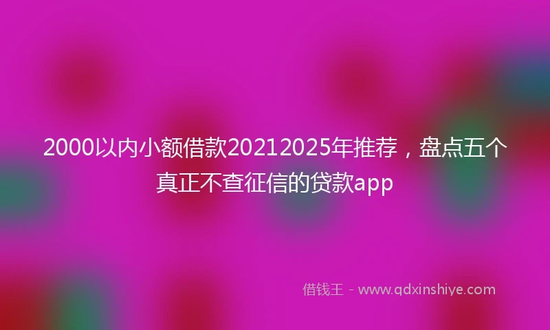 2000以内小额借款20212025年推荐，盘点五个真正不查征信的贷款app