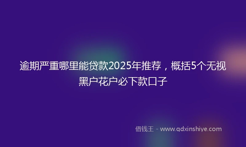 逾期严重哪里能贷款2025年推荐，概括5个无视黑户花户必下款口子
