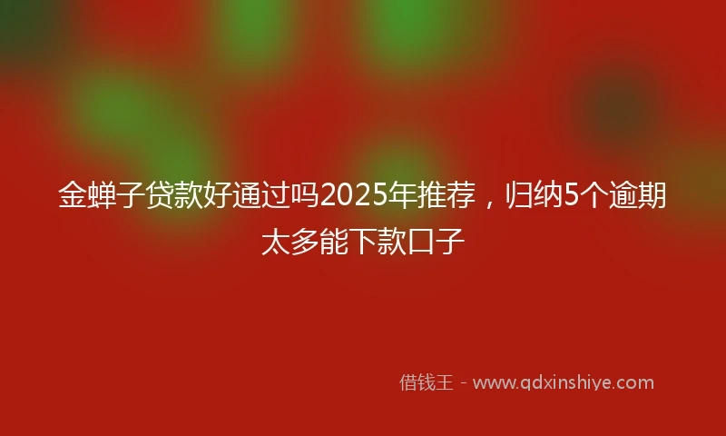 金蝉子贷款好通过吗2025年推荐，归纳5个逾期太多能下款口子