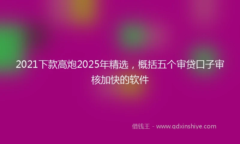 2021下款高炮2025年精选，概括五个审贷口子审核加快的软件
