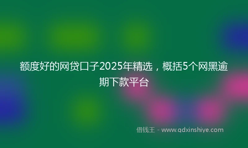 额度好的网贷口子2025年精选，概括5个网黑逾期下款平台