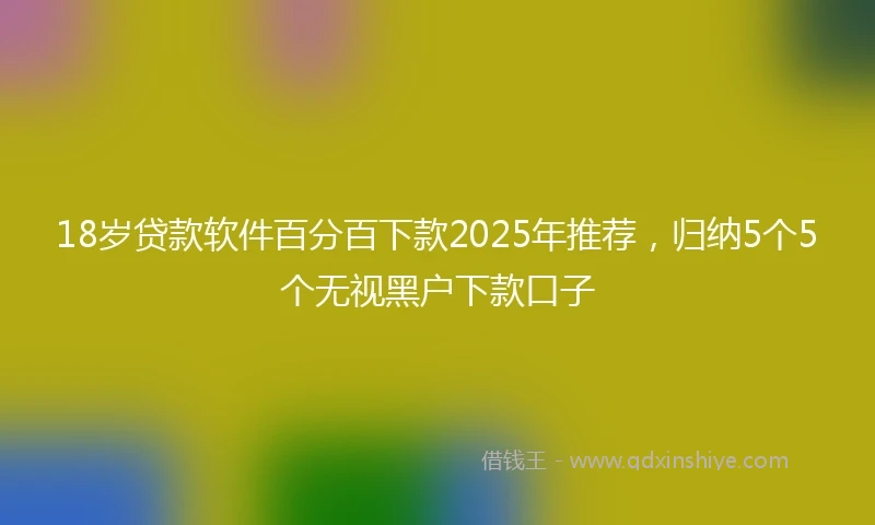 18岁贷款软件百分百下款2025年推荐，归纳5个5个无视黑户下款口子