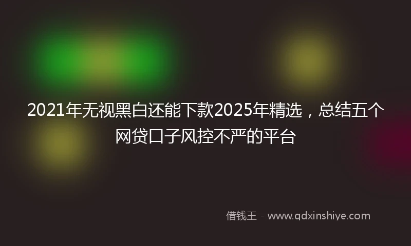 2021年无视黑白还能下款2025年精选，总结五个网贷口子风控不严的平台