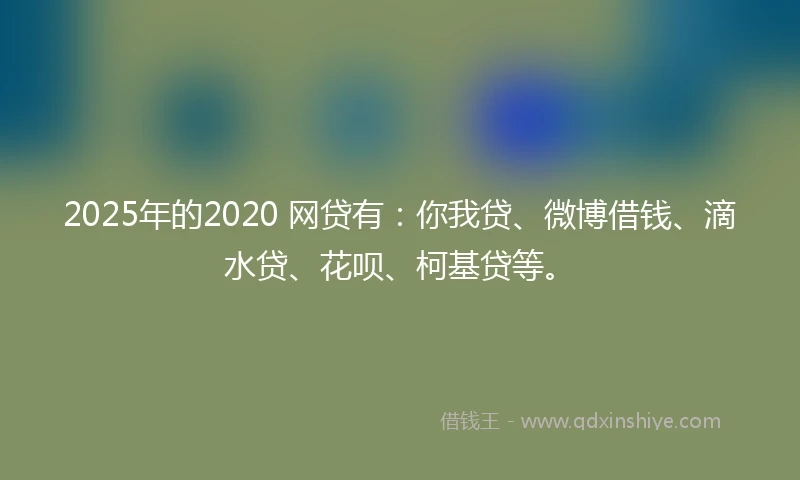 2025年的2020 网贷有：你我贷、微博借钱、滴水贷、花呗、柯基贷等。