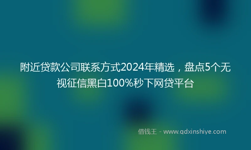 附近贷款公司联系方式2024年精选，盘点5个无视征信黑白100%秒下网贷平台