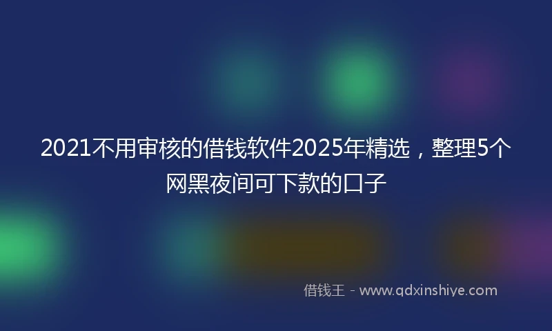 2021不用审核的借钱软件2025年精选，整理5个网黑夜间可下款的口子