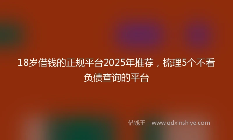 18岁借钱的正规平台2025年推荐，梳理5个不看负债查询的平台