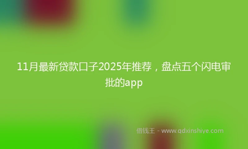 11月最新贷款口子2025年推荐，盘点五个闪电审批的app