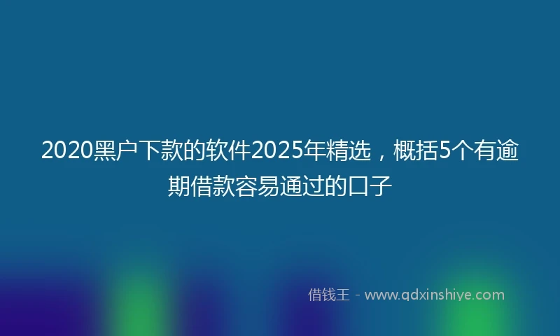2020黑户下款的软件2025年精选，概括5个有逾期借款容易通过的口子