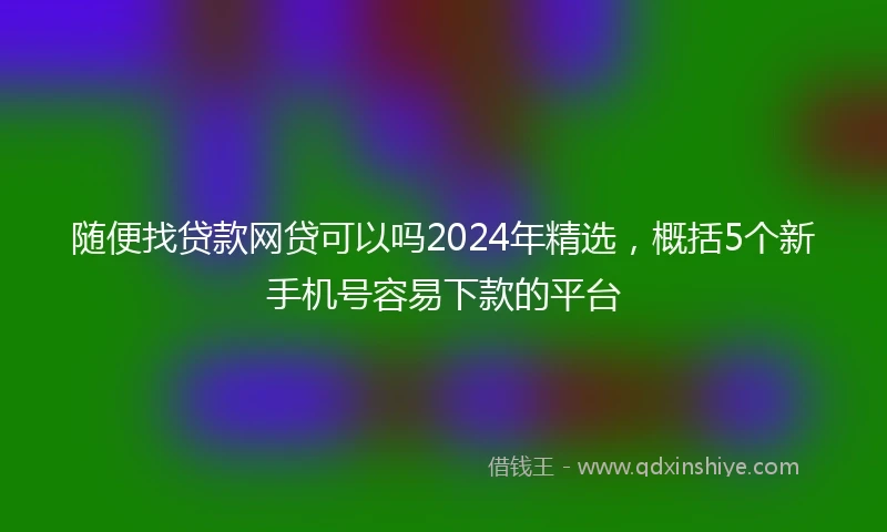 随便找贷款网贷可以吗2024年精选，概括5个新手机号容易下款的平台