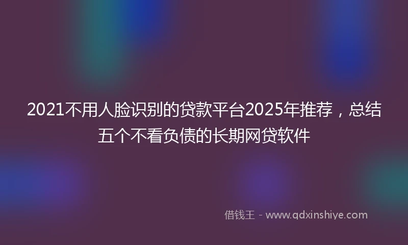 2021不用人脸识别的贷款平台2025年推荐，总结五个不看负债的长期网贷软件