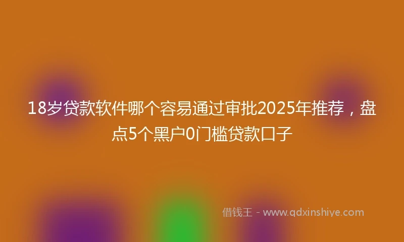 18岁贷款软件哪个容易通过审批2025年推荐，盘点5个黑户0门槛贷款口子