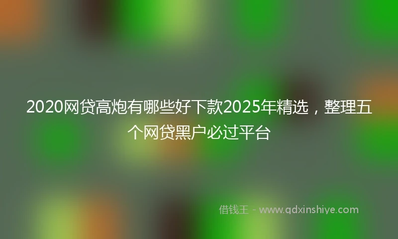 2020网贷高炮有哪些好下款2025年精选，整理五个网贷黑户必过平台