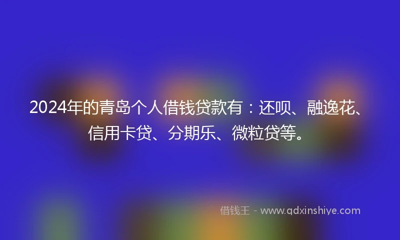 2024年的青岛个人借钱贷款有：还呗、融逸花、信用卡贷、分期乐、微粒贷等。