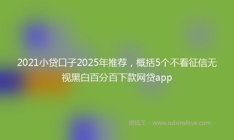2021小贷口子2025年推荐，概括5个不看征信无视黑白百分百下款网贷app