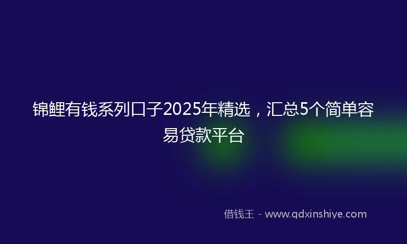 锦鲤有钱系列口子2025年精选，汇总5个简单容易贷款平台