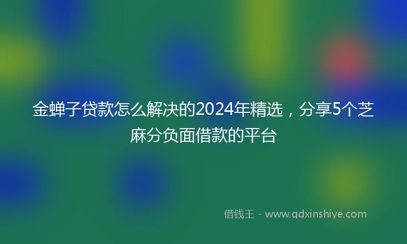 金蝉子贷款怎么解决的2024年精选，分享5个芝麻分负面借款的平台