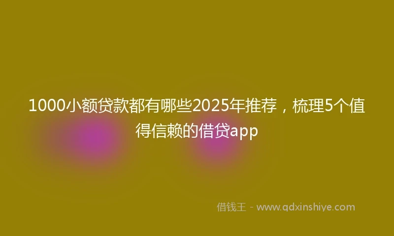 1000小额贷款都有哪些2025年推荐，梳理5个值得信赖的借贷app