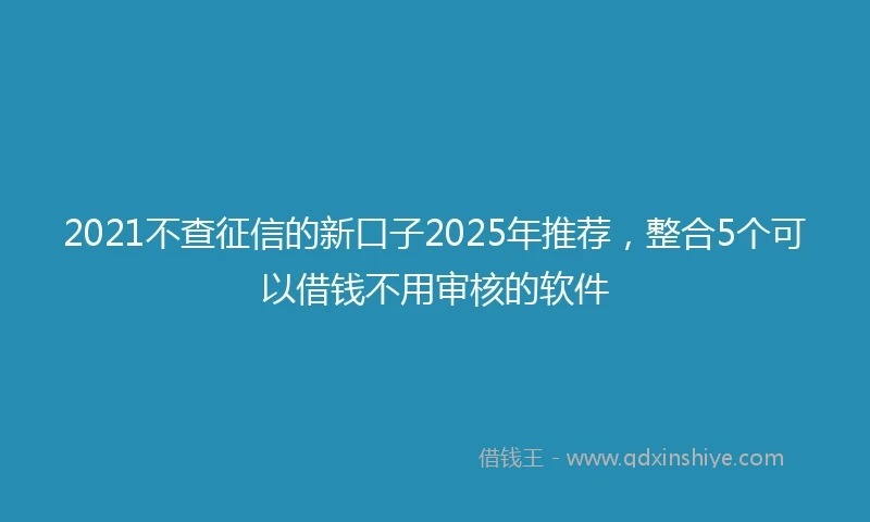 2021不查征信的新口子2025年推荐，整合5个可以借钱不用审核的软件
