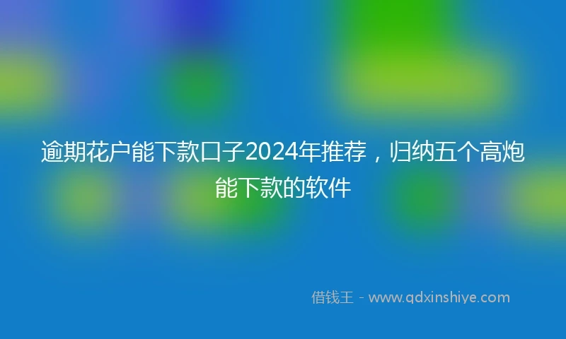 逾期花户能下款口子2024年推荐，归纳五个高炮能下款的软件