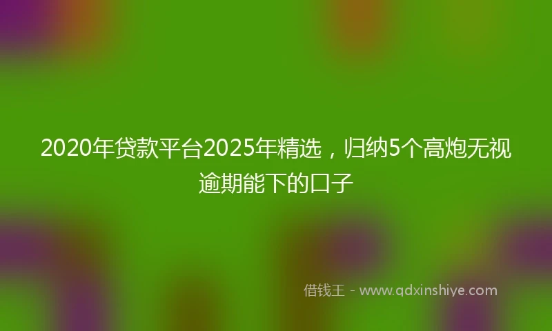 2020年贷款平台2025年精选，归纳5个高炮无视逾期能下的口子