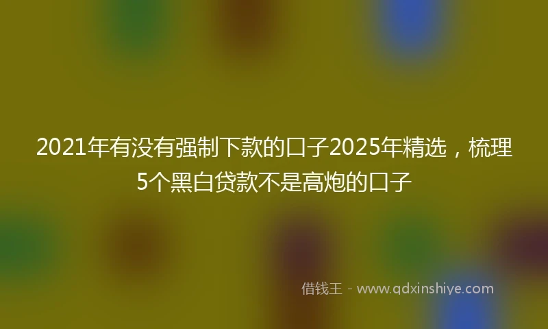 2021年有没有强制下款的口子2025年精选，梳理5个黑白贷款不是高炮的口子