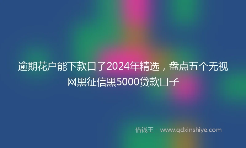 逾期花户能下款口子2024年精选，盘点五个无视网黑征信黑5000贷款口子