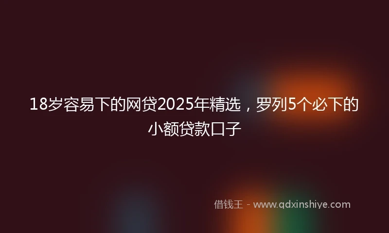 18岁容易下的网贷2025年精选，罗列5个必下的小额贷款口子