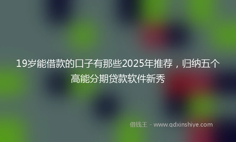 19岁能借款的口子有那些2025年推荐，归纳五个高能分期贷款软件新秀
