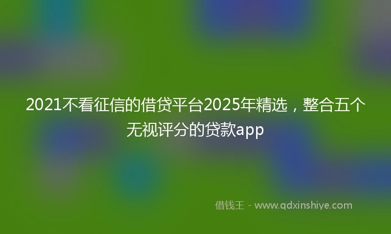 2021不看征信的借贷平台2025年精选，整合五个无视评分的贷款app