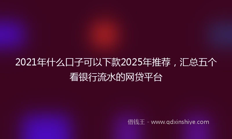 2021年什么口子可以下款2025年推荐，汇总五个看银行流水的网贷平台