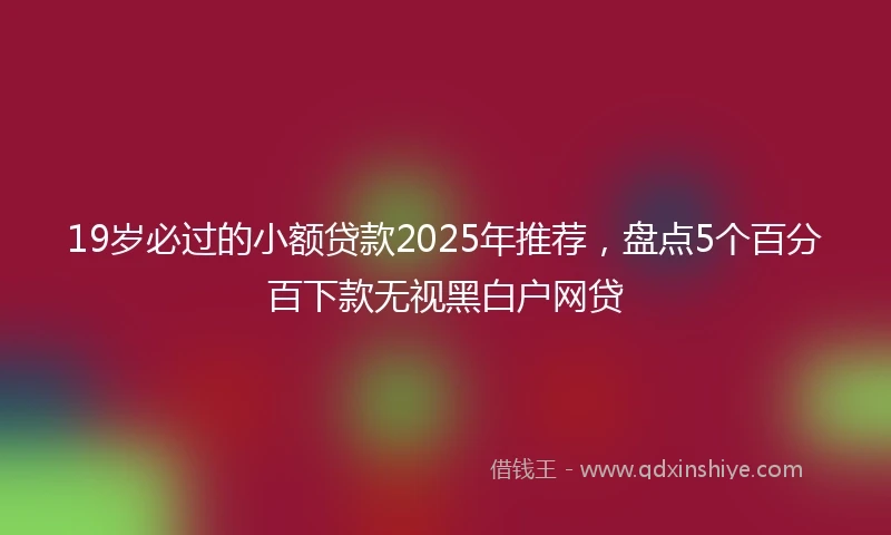 19岁必过的小额贷款2025年推荐，盘点5个百分百下款无视黑白户网贷