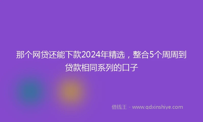 那个网贷还能下款2024年精选，整合5个周周到贷款相同系列的口子
