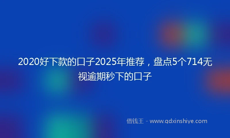 2020好下款的口子2025年推荐，盘点5个714无视逾期秒下的口子
