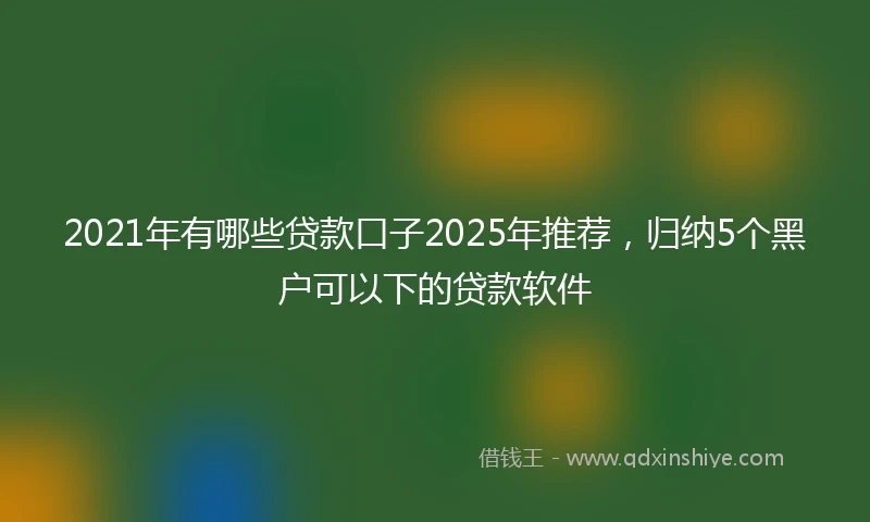 2021年有哪些贷款口子2025年推荐，归纳5个黑户可以下的贷款软件