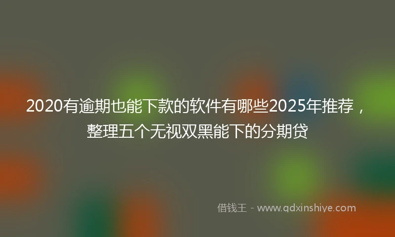 2020有逾期也能下款的软件有哪些2025年推荐，整理五个无视双黑能下的分期贷