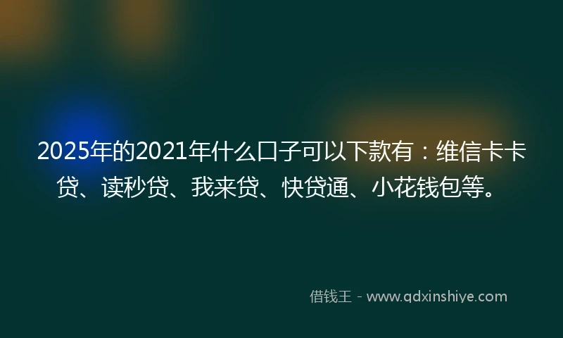 2025年的2021年什么口子可以下款有：维信卡卡贷、读秒贷、我来贷、快贷通、小花钱包等。