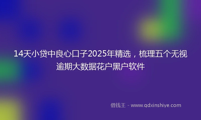 14天小贷中良心口子2025年精选，梳理五个无视逾期大数据花户黑户软件