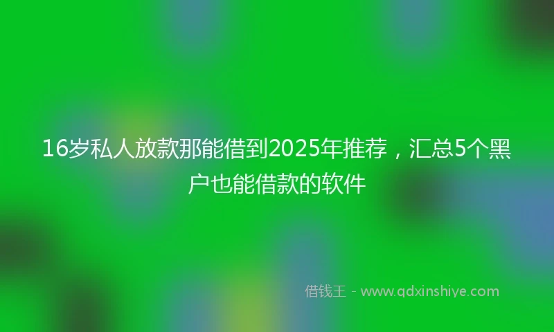 16岁私人放款那能借到2025年推荐，汇总5个黑户也能借款的软件
