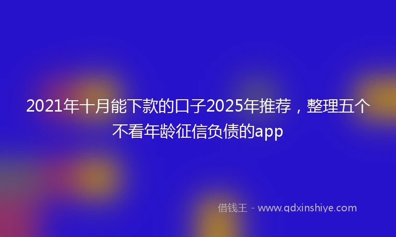 2021年十月能下款的口子2025年推荐，整理五个不看年龄征信负债的app