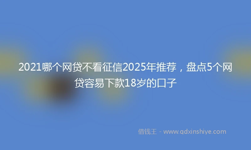 2021哪个网贷不看征信2025年推荐，盘点5个网贷容易下款18岁的口子